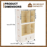 Portable Children’s Wardrobe With Magnetic Doors And Casters - Zenvia - Sleep Galleria