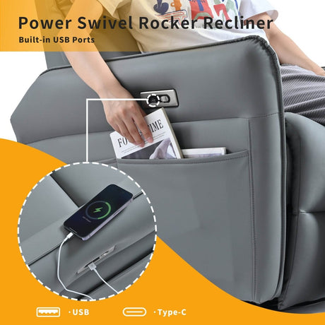 Power Swivel Rocker Recliner Chair - Zenvia - Sleep Galleria