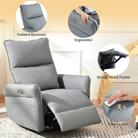 Power Swivel Rocker Recliner Chair - Zenvia - Sleep Galleria