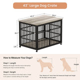 Rustic Brown Furniture Style Dog Crate With Wheels - Sleep Galleria