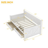 Rustic Cream White Wooden Daybed - Sleep Galleria