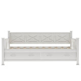 Rustic Cream White Wooden Daybed - Sleep Galleria