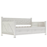 Rustic Cream White Wooden Daybed - Sleep Galleria