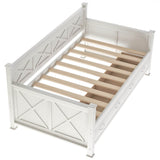 Rustic Cream White Wooden Daybed - Sleep Galleria