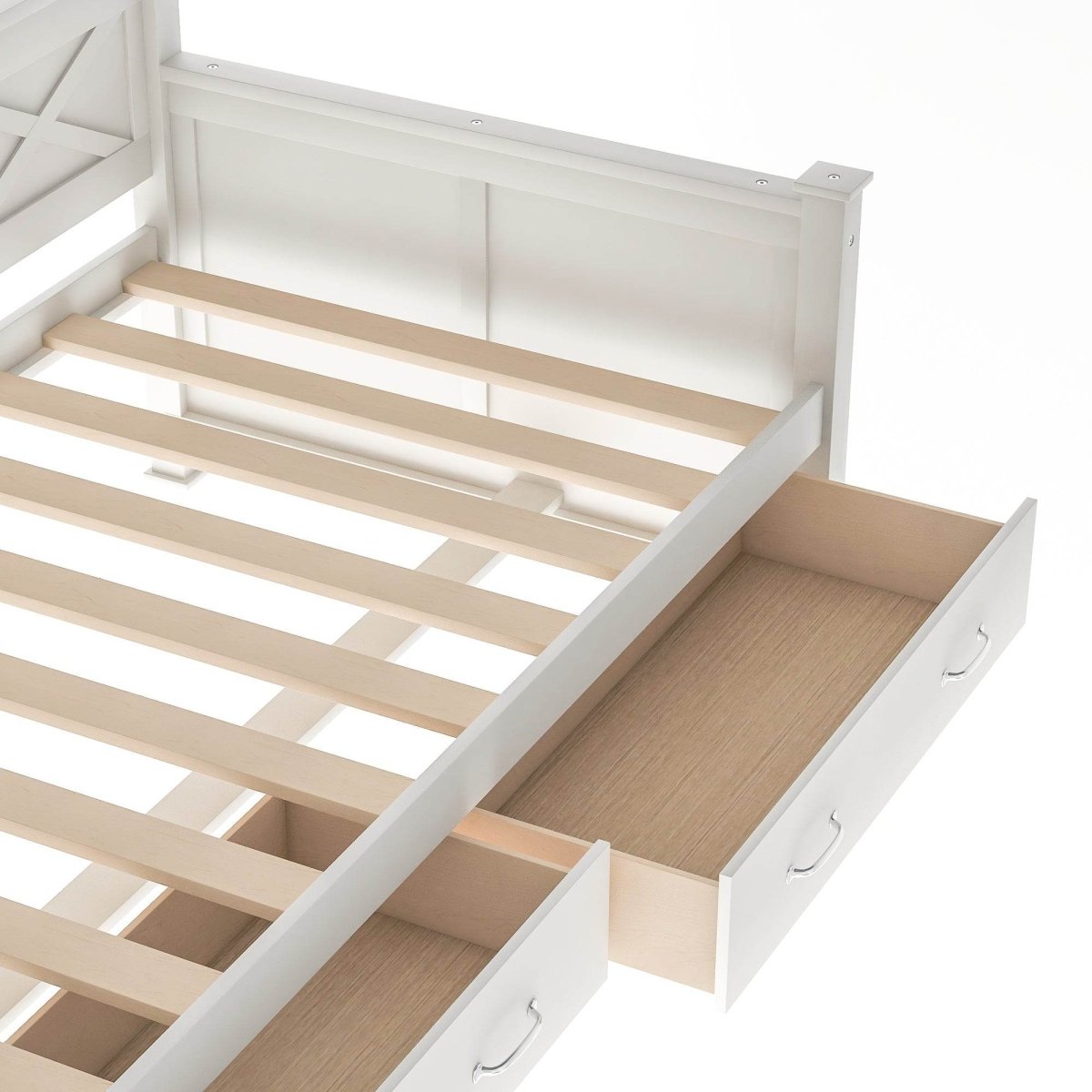 Rustic Cream White Wooden Daybed - Sleep Galleria