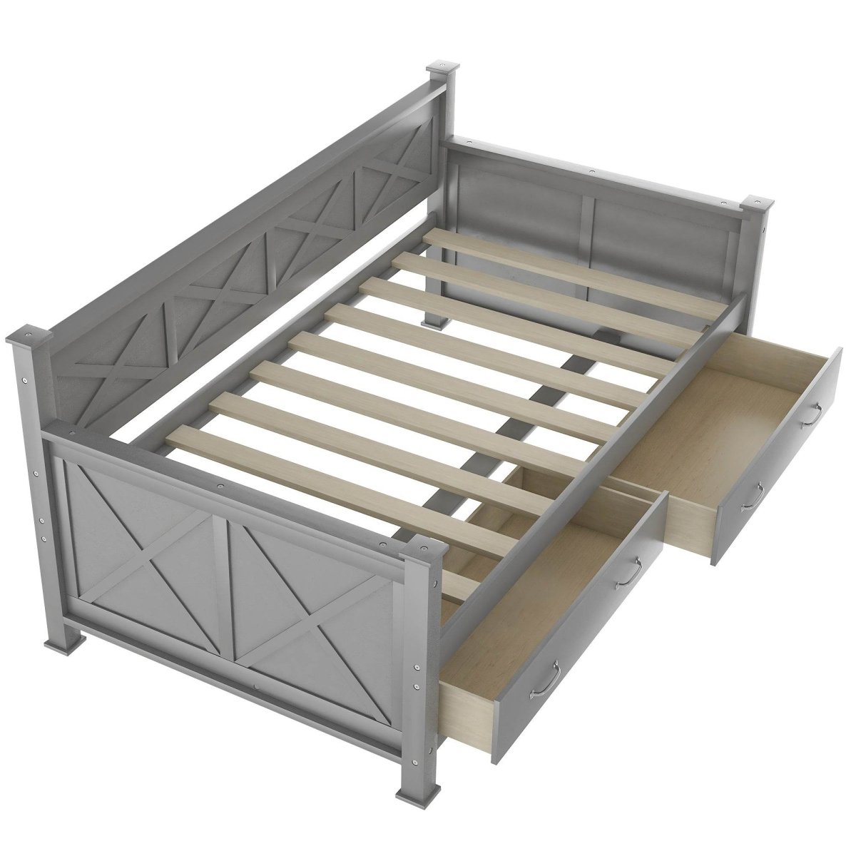 Rustic Twin Daybed With Storage Drawers - Sleep Galleria