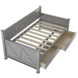 Rustic Twin Daybed With Storage Drawers - Sleep Galleria