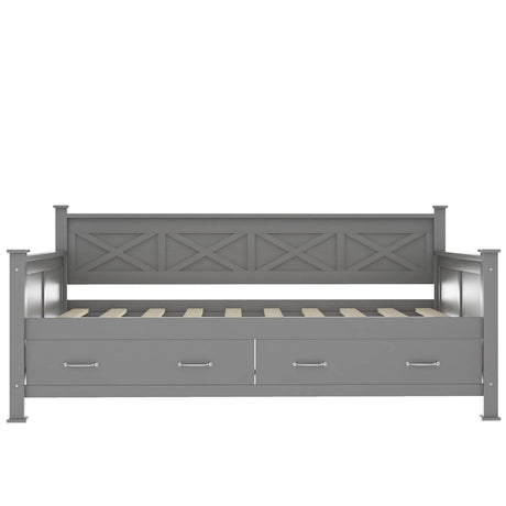 Rustic Twin Daybed With Storage Drawers - Sleep Galleria