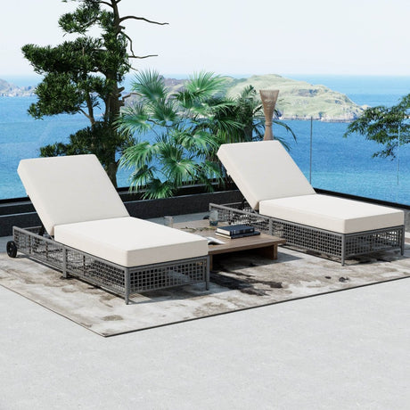 Set of 2 Outdoor Rattan Lounge Chairs With Cushions - Zenvia - Sleep Galleria