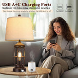 Set of 2 Rustic Farmhouse Touch Control Table Lamps - Sleep Galleria