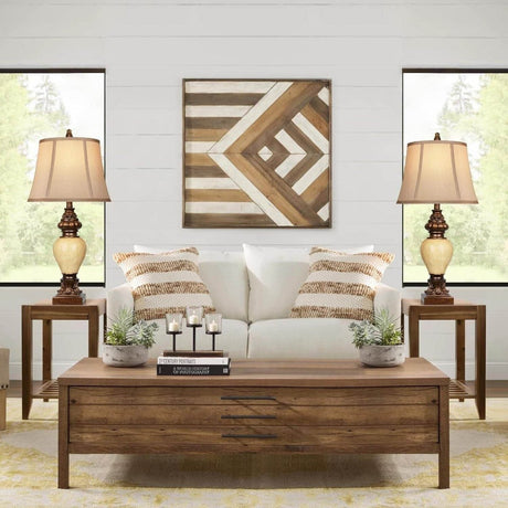 Set of 2 Vintage Resin Table Lamps With Bell Shades - Zenvia - Sleep Galleria