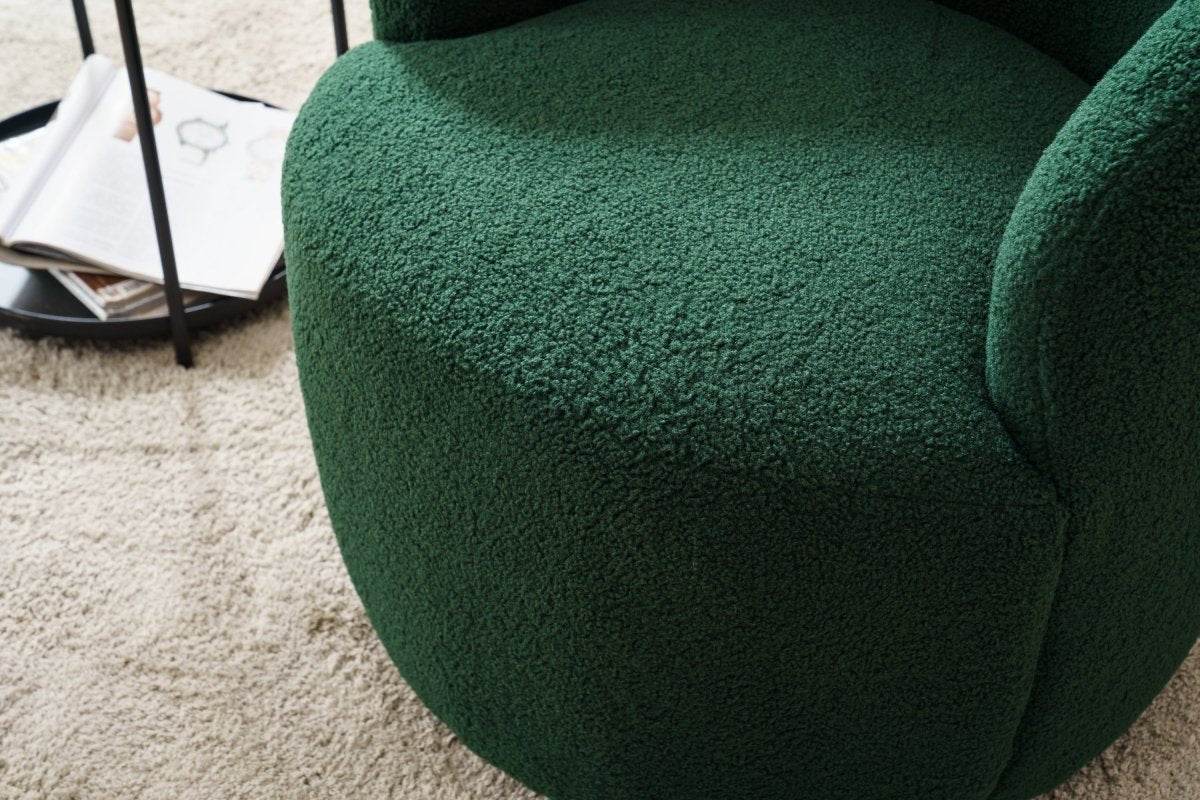 Soft Teddy Fabric Upholstered Swivel Accent Armchair - Sleep Galleria