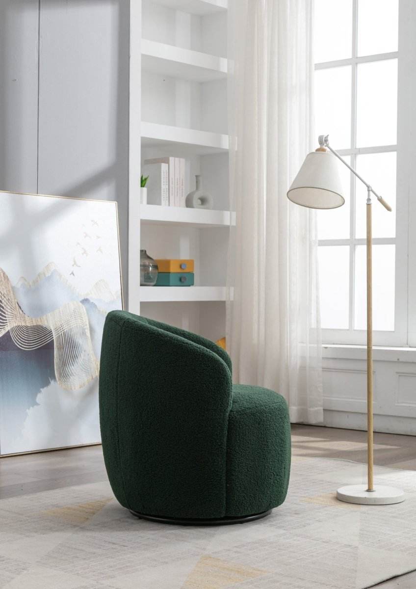 Soft Teddy Fabric Upholstered Swivel Accent Armchair - Sleep Galleria