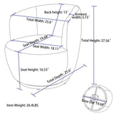 Soft Teddy Fabric Upholstered Swivel Accent Armchair - Sleep Galleria
