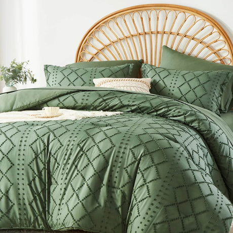 Soft Tufted Jacquard Microfiber Comforter Bedding Set - Zenvia - Sleep Galleria
