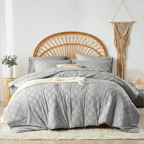 Soft Tufted Jacquard Microfiber Comforter Bedding Set - Zenvia - Sleep Galleria