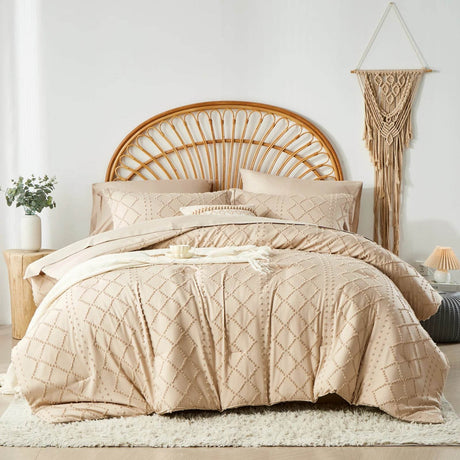 Soft Tufted Jacquard Microfiber Comforter Bedding Set - Zenvia - Sleep Galleria