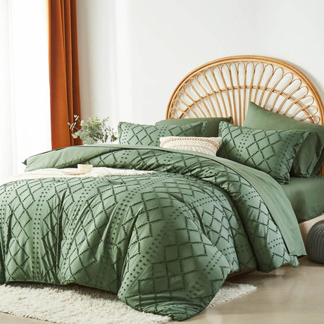 Soft Tufted Jacquard Microfiber Comforter Bedding Set - Zenvia - Sleep Galleria