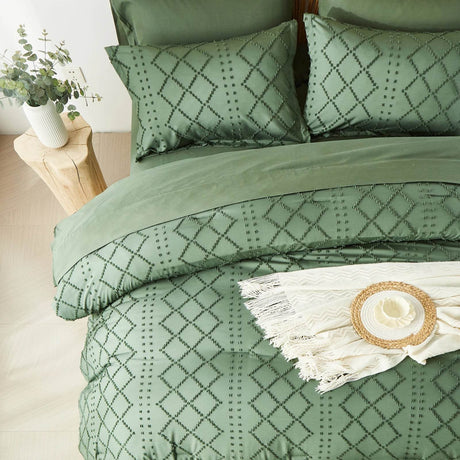 Soft Tufted Jacquard Microfiber Comforter Bedding Set - Zenvia - Sleep Galleria