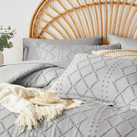 Soft Tufted Jacquard Microfiber Comforter Bedding Set - Zenvia - Sleep Galleria