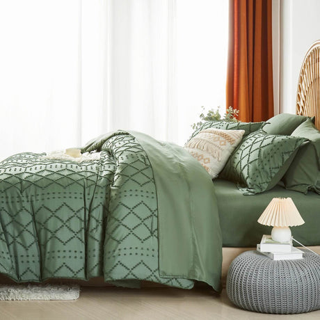 Soft Tufted Jacquard Microfiber Comforter Bedding Set - Zenvia - Sleep Galleria
