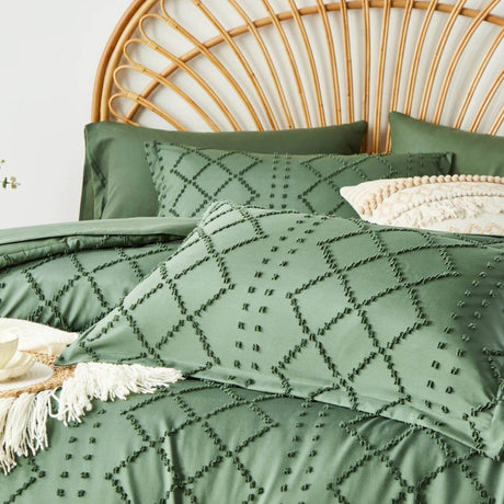 Soft Tufted Jacquard Microfiber Comforter Bedding Set - Zenvia - Sleep Galleria