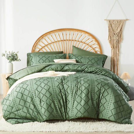 Soft Tufted Jacquard Microfiber Comforter Bedding Set - Zenvia - Sleep Galleria