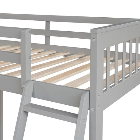 Twin Over Full L - Shaped Solid Wood Bunk Bed - Zenvia - Sleep Galleria