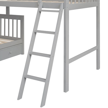 Twin Over Full L - Shaped Solid Wood Bunk Bed - Zenvia - Sleep Galleria