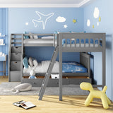Twin Over Full L - Shaped Solid Wood Bunk Bed - Zenvia - Sleep Galleria