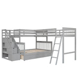 Twin Over Full L - Shaped Solid Wood Bunk Bed - Zenvia - Sleep Galleria