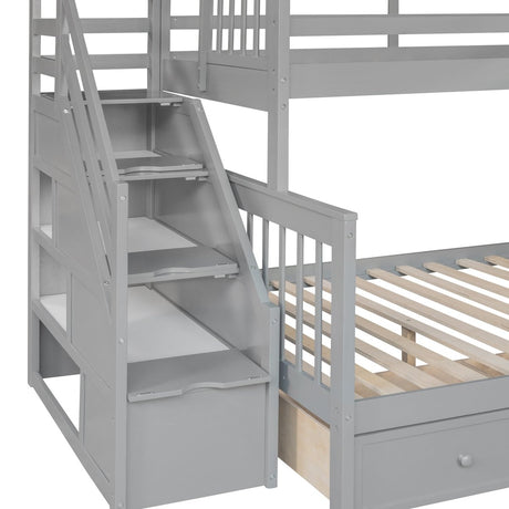 Twin Over Full L - Shaped Solid Wood Bunk Bed - Zenvia - Sleep Galleria
