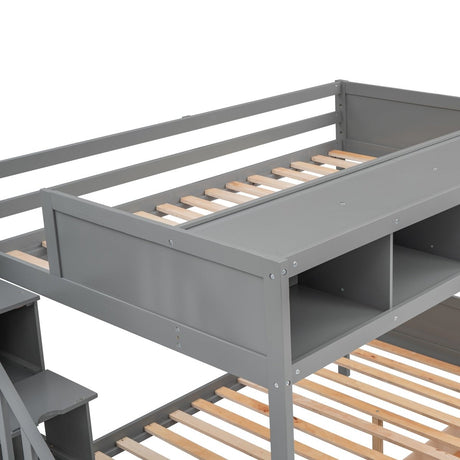 Twin Over Full Storage Staircase Bunk Bed - Zenvia - Sleep Galleria
