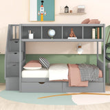 Twin Over Full Storage Staircase Bunk Bed - Sleep Galleria