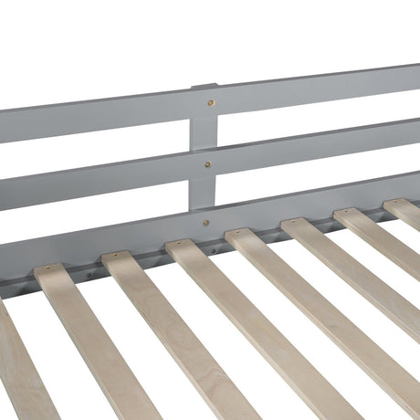 Twin Over Twin Pine Wood Bunk Bed With Slide Ladder - Zenvia - Sleep Galleria