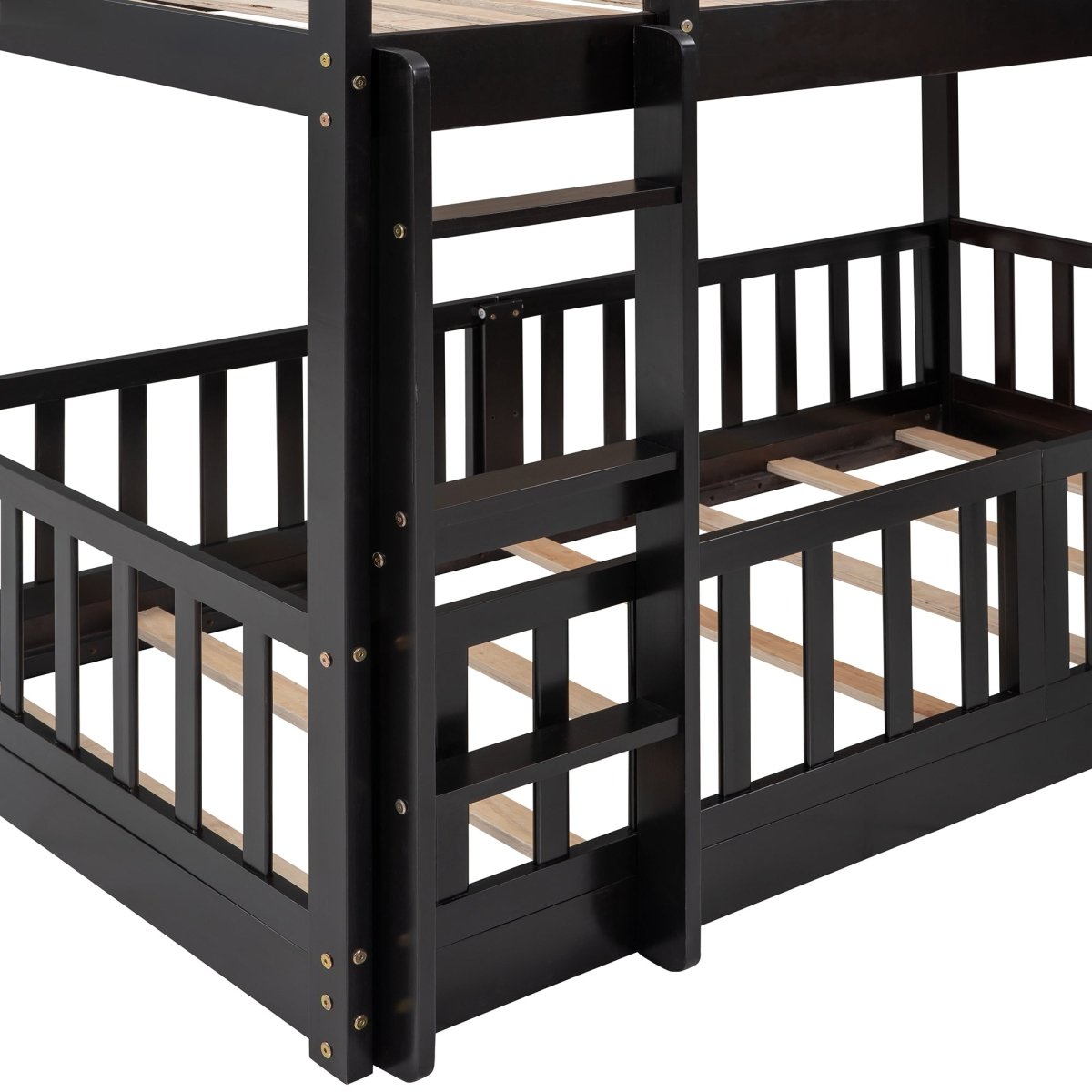 Twin Over Twin Solid Wood Bunk Bed With Slide Ladder - Zenvia - Sleep Galleria