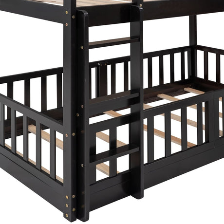 Twin Over Twin Solid Wood Bunk Bed With Slide Ladder - Zenvia - Sleep Galleria
