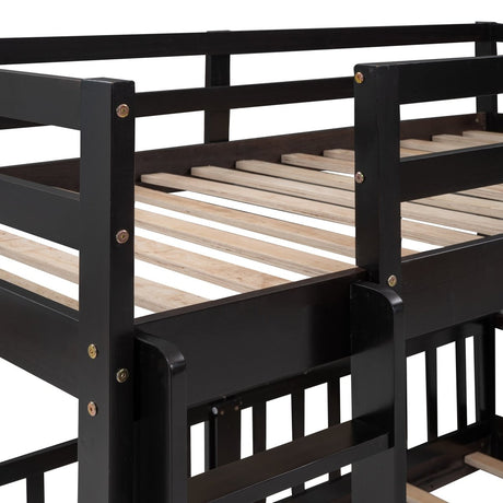 Twin Over Twin Solid Wood Bunk Bed With Slide Ladder - Zenvia - Sleep Galleria