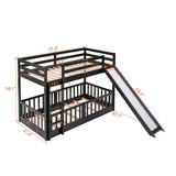 Twin Over Twin Solid Wood Bunk Bed With Slide Ladder - Zenvia - Sleep Galleria
