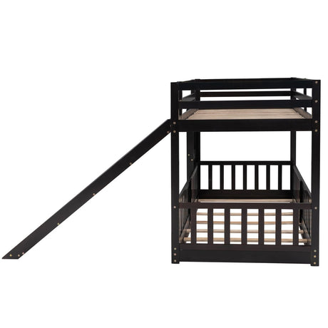 Twin Over Twin Solid Wood Bunk Bed With Slide Ladder - Zenvia - Sleep Galleria