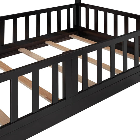 Twin Over Twin Solid Wood Bunk Bed With Slide Ladder - Zenvia - Sleep Galleria