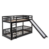 Twin Over Twin Solid Wood Bunk Bed With Slide Ladder - Zenvia - Sleep Galleria
