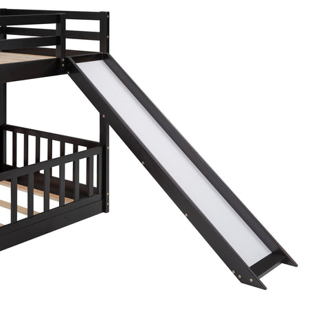 Twin Over Twin Solid Wood Bunk Bed With Slide Ladder - Zenvia - Sleep Galleria
