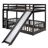 Twin Over Twin Solid Wood Bunk Bed With Slide Ladder - Zenvia - Sleep Galleria