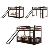 Twin Over Twin Solid Wood Bunk Bed With Slide Ladder - Zenvia - Sleep Galleria