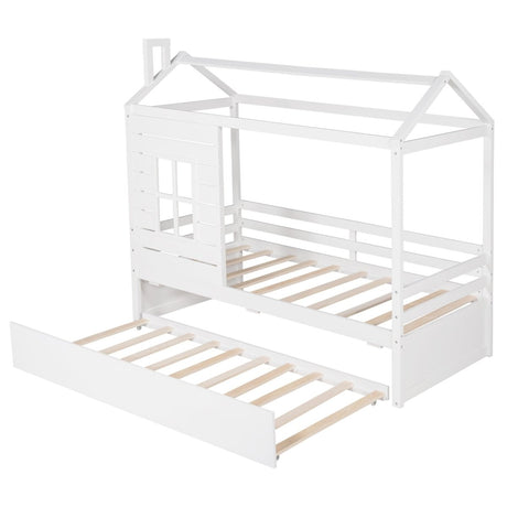 Twin Solid Wood House Bed With Trundle - Zenvia - Sleep Galleria