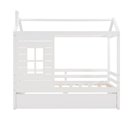 Twin Solid Wood House Bed With Trundle - Zenvia - Sleep Galleria
