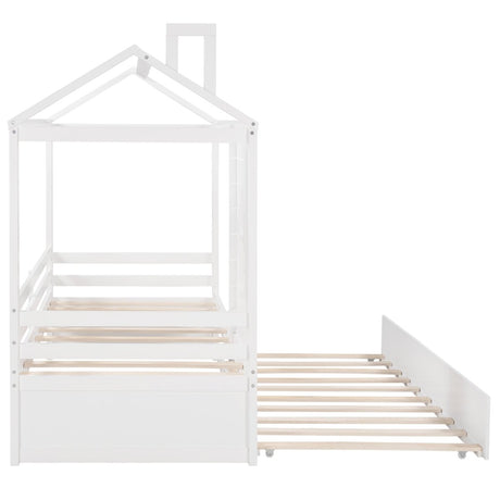 Twin Solid Wood House Bed With Trundle - Zenvia - Sleep Galleria