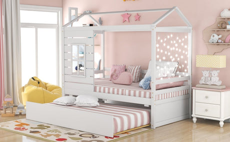 Twin Solid Wood House Bed With Trundle - Zenvia - Sleep Galleria