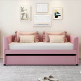 Twin Velvet Upholstered Daybed With Ergonomic Backrest And Trundle - Sleep Galleria